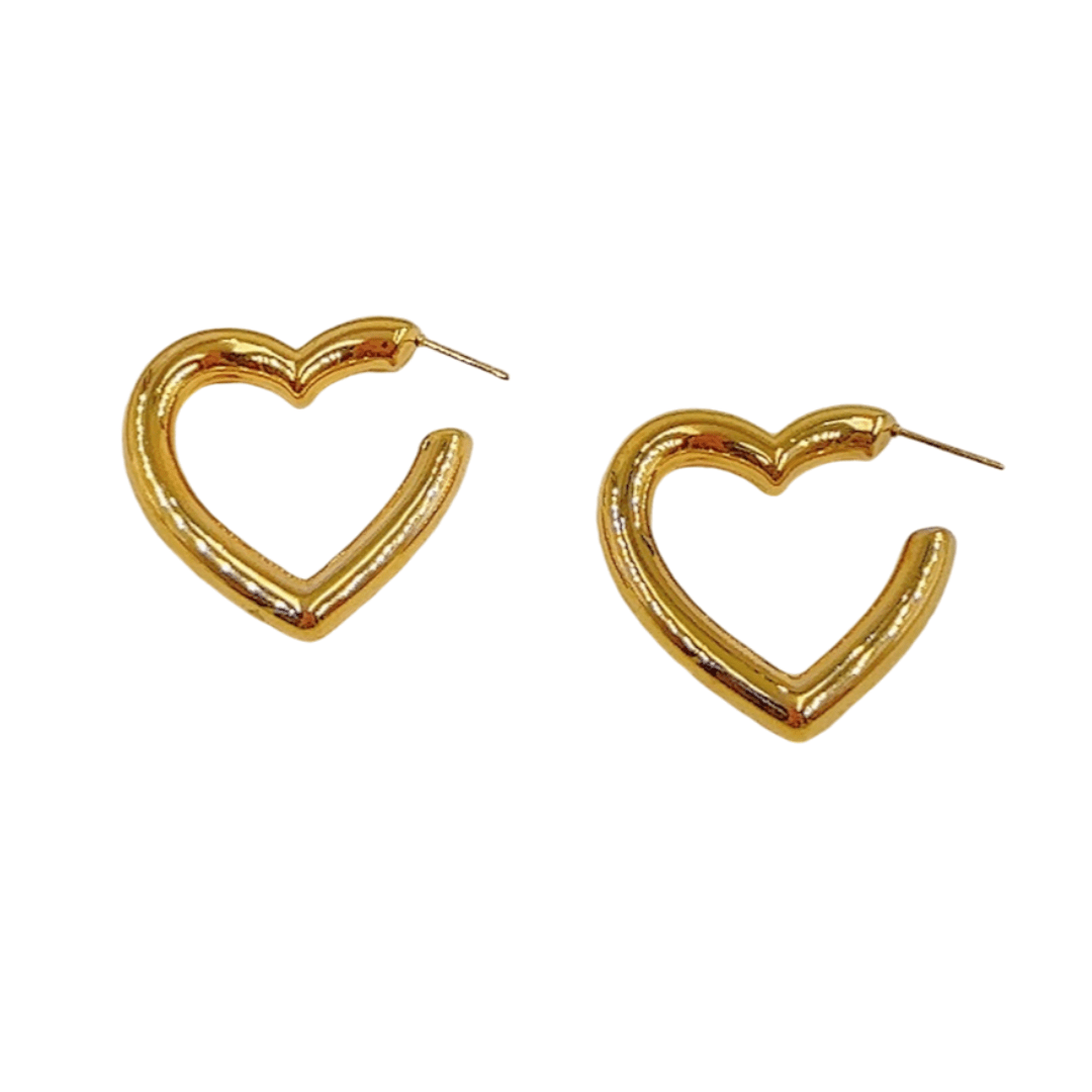 Boucles d'Oreilles Cœur d'Or - Moon Accessoires