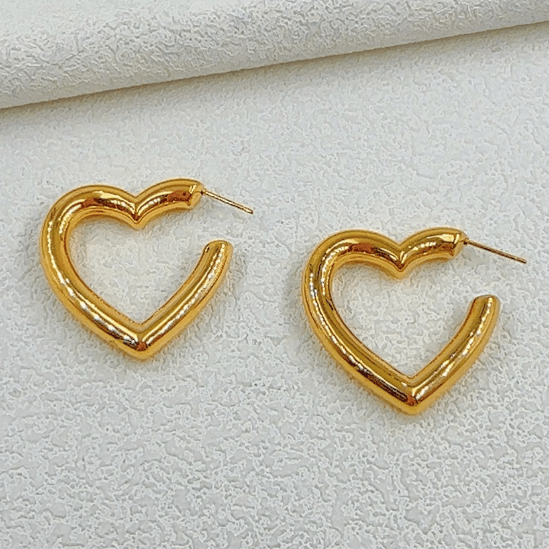 Boucles d'Oreilles Cœur d'Or - Moon Accessoires