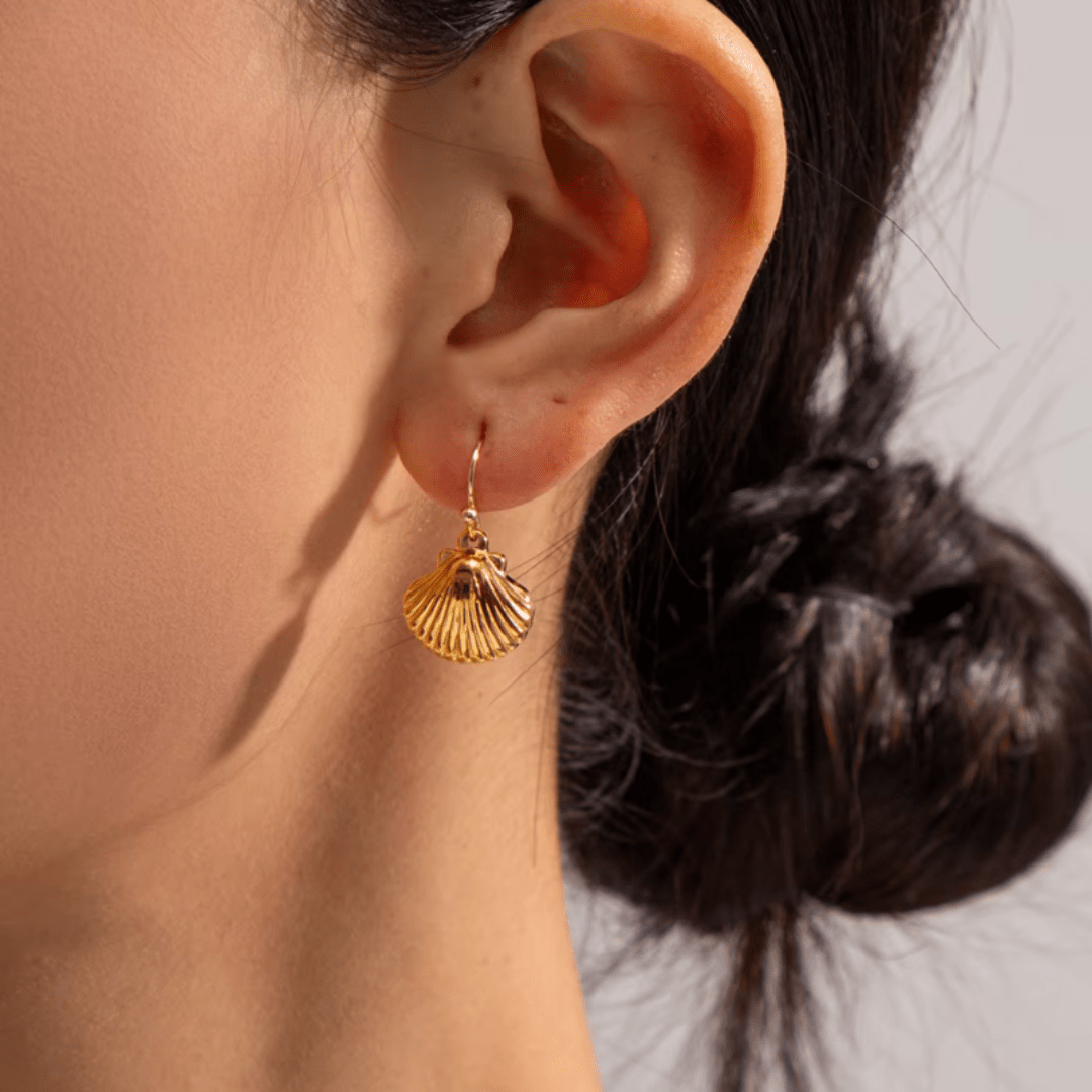 Boucles d'Oreilles Coquillages - Bijoux Acier Inoxydable Élégants - Moon Accessoires