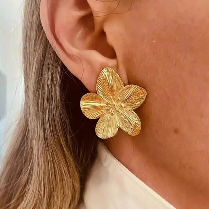 Boucles d'Oreilles Fleur - acier inoxydable