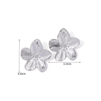 Boucles d'Oreilles Fleur en acier inoxydable