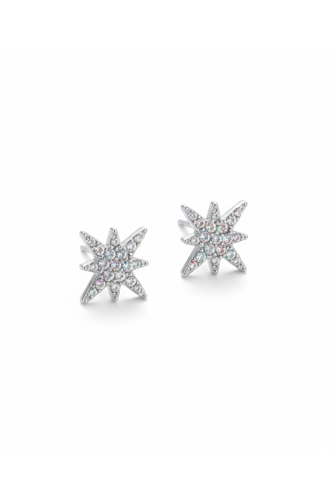Boucles d'oreilles étoile polaire argentées