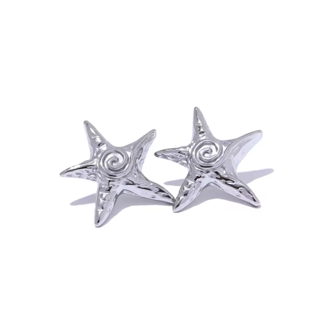 Boucles d'oreilles étoile de mer Oceana argentées