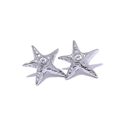 Boucles d'oreilles étoile de mer Oceana argentées