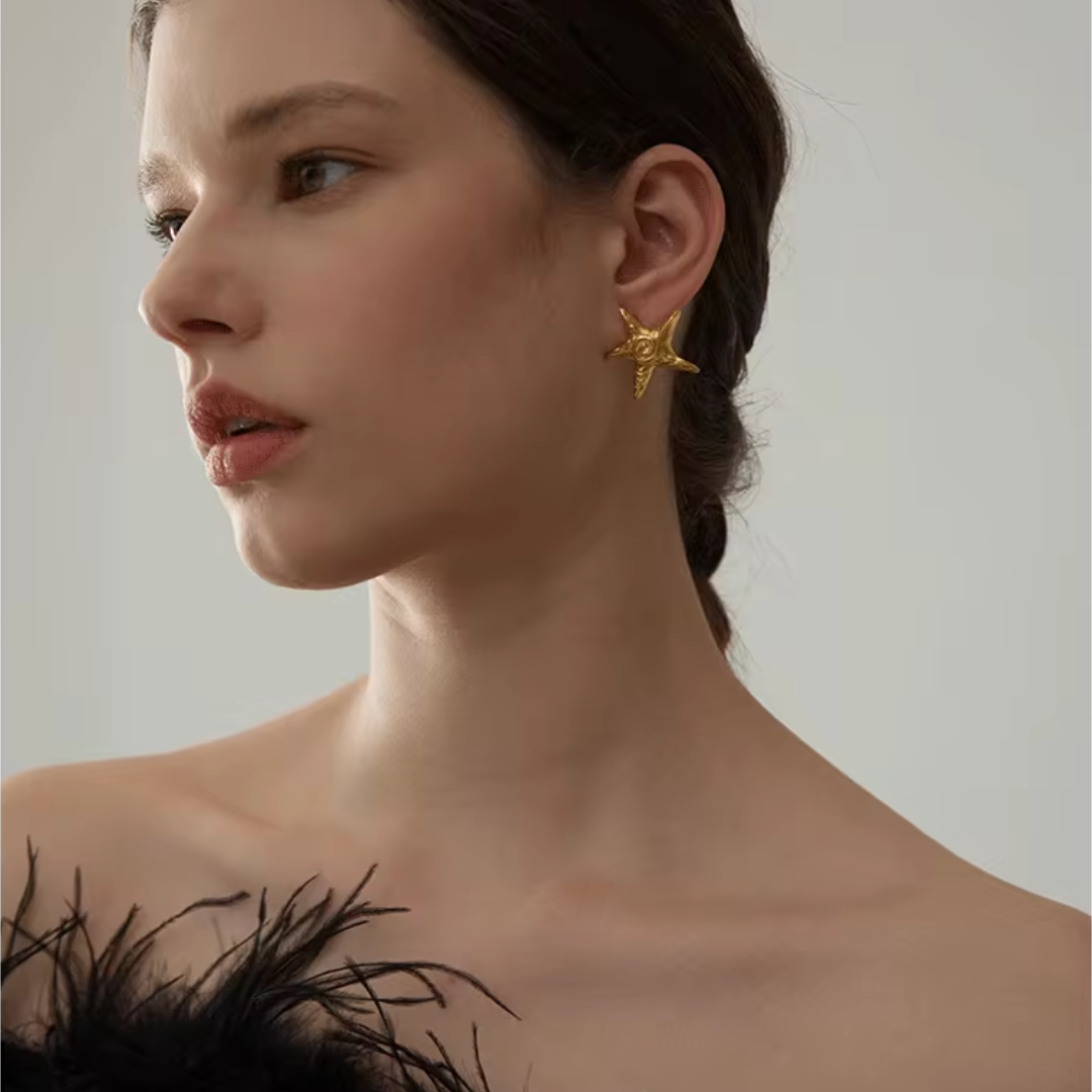 Boucles d'oreilles étoile de mer Oceana dorées