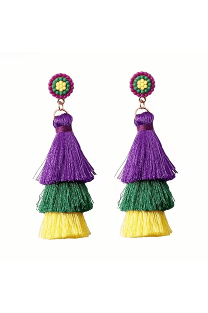 boucles d'oreilles mardi gras