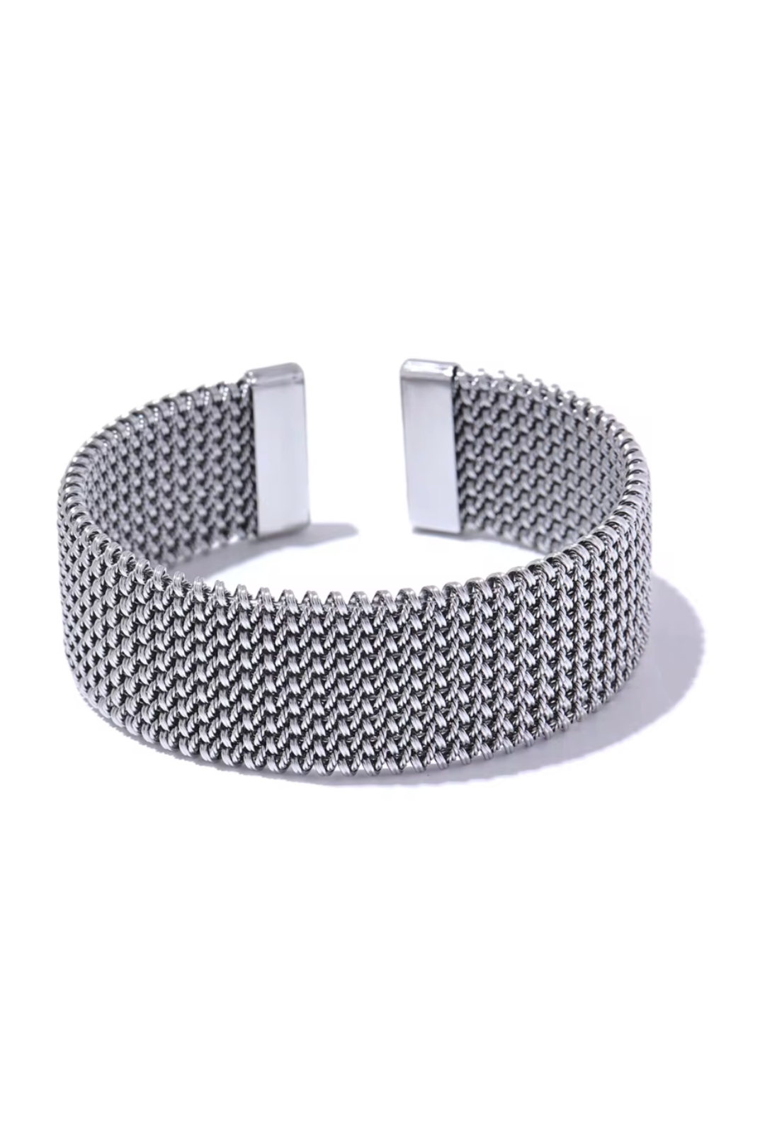 bracelet-acier-femme-maille-tresse-platine