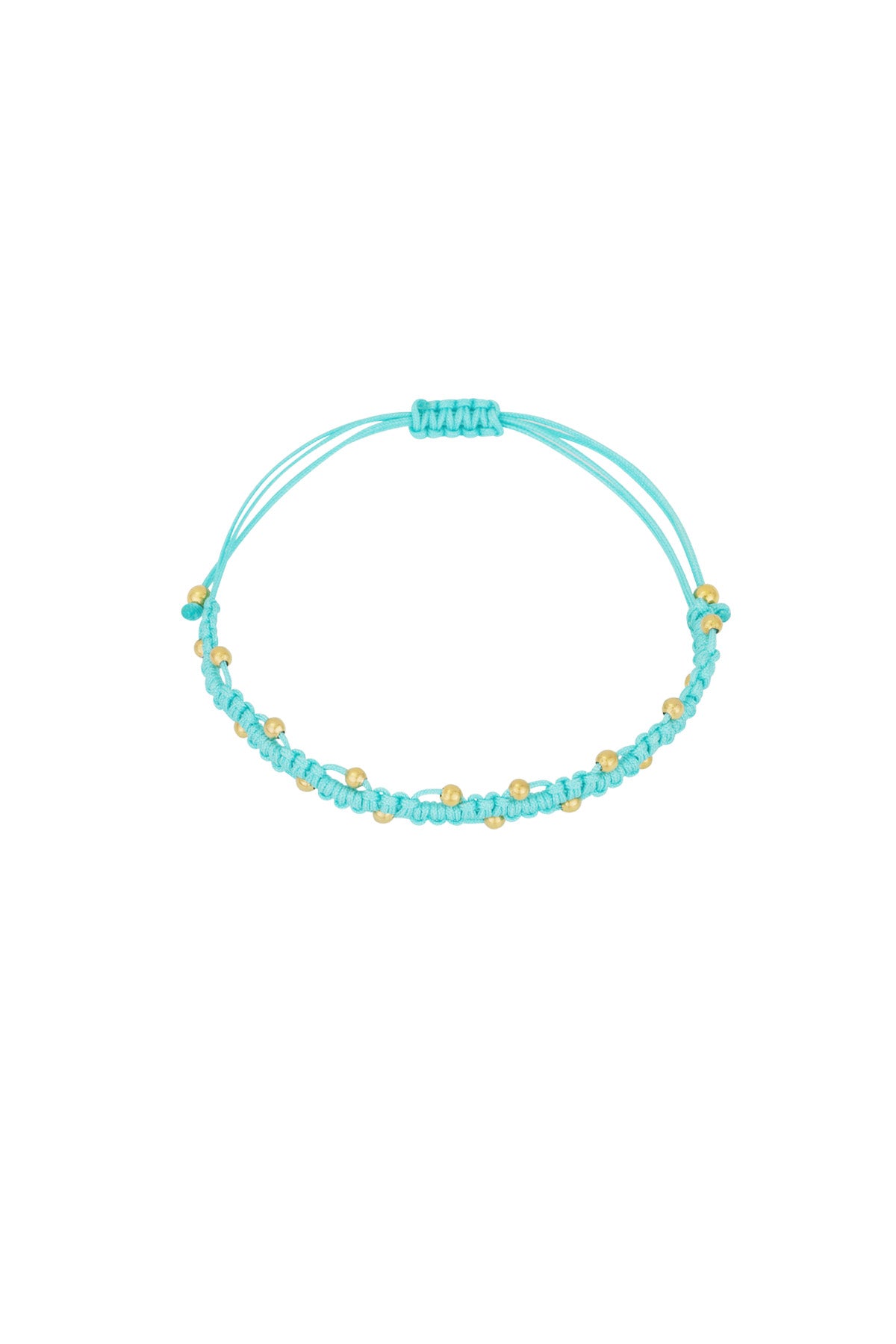 Bracelet cordon turquoise ajustable perles dorées Moon Accessoires