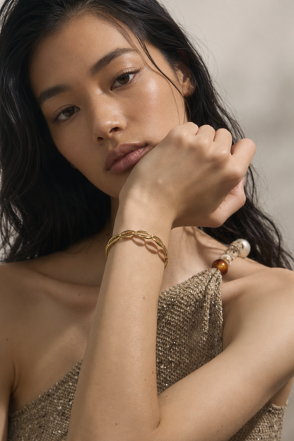 bracelet jonc doré large femme tendance