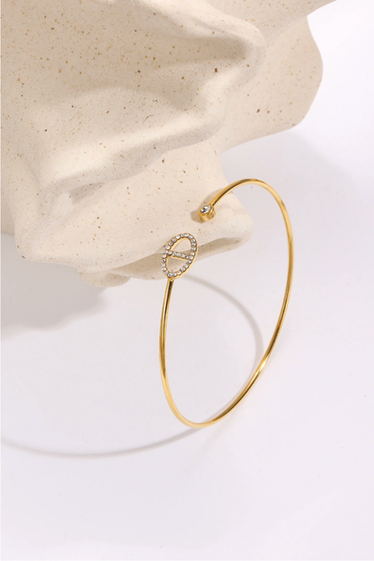 bracelet fin ouvert en acier inoxydable