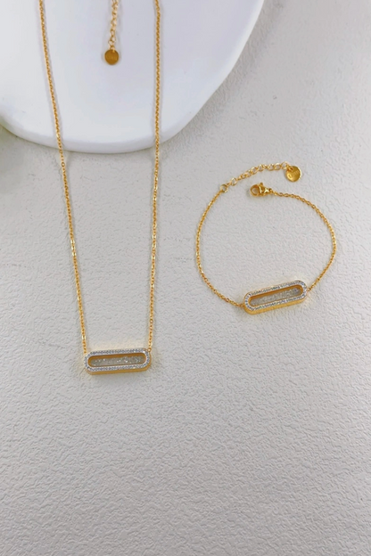 collier et bracelet en acier inoxydable