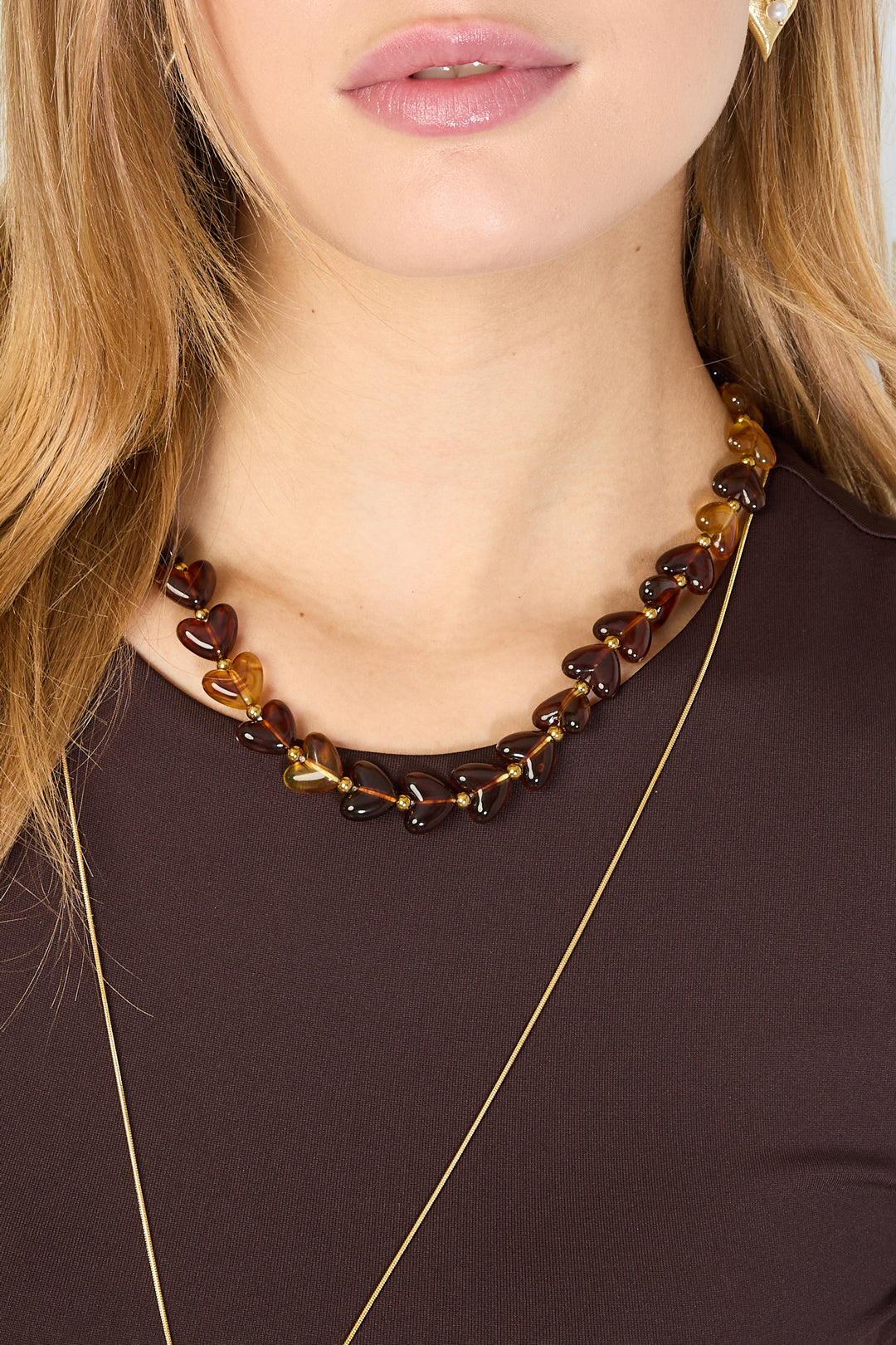 collier cœurs acrylique femme