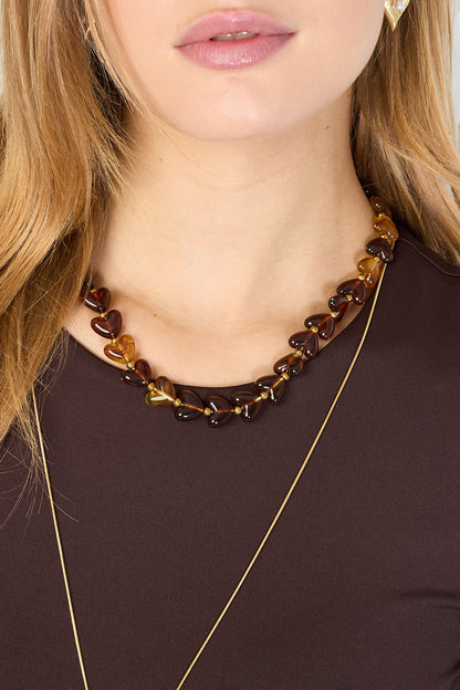 collier cœurs acrylique femme
