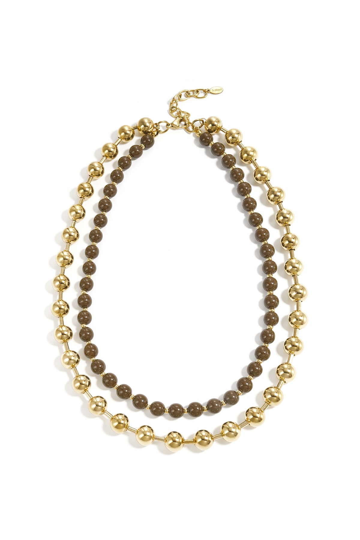 collier double rang perles modernes
