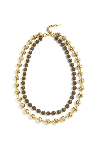 collier double rang perles modernes