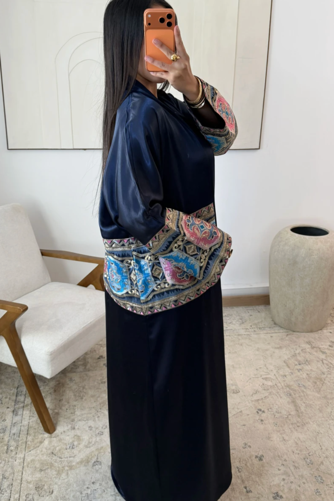 ensemble abaya brodée deux pièces