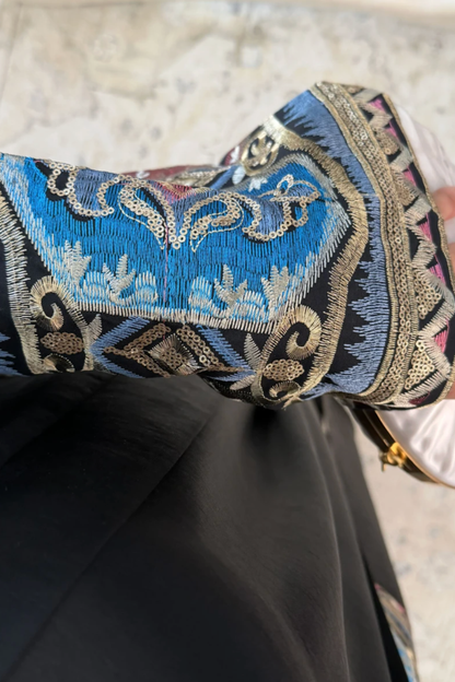 ensemble abaya satinée deux pièces