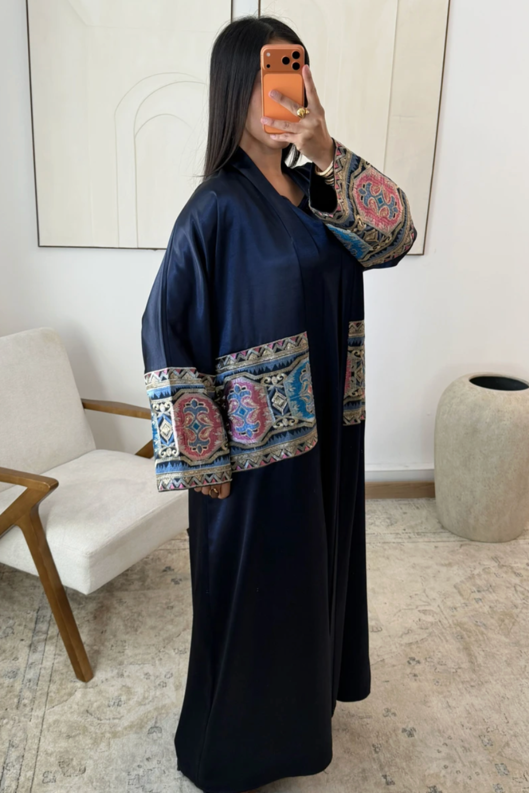 abaya longue satinée