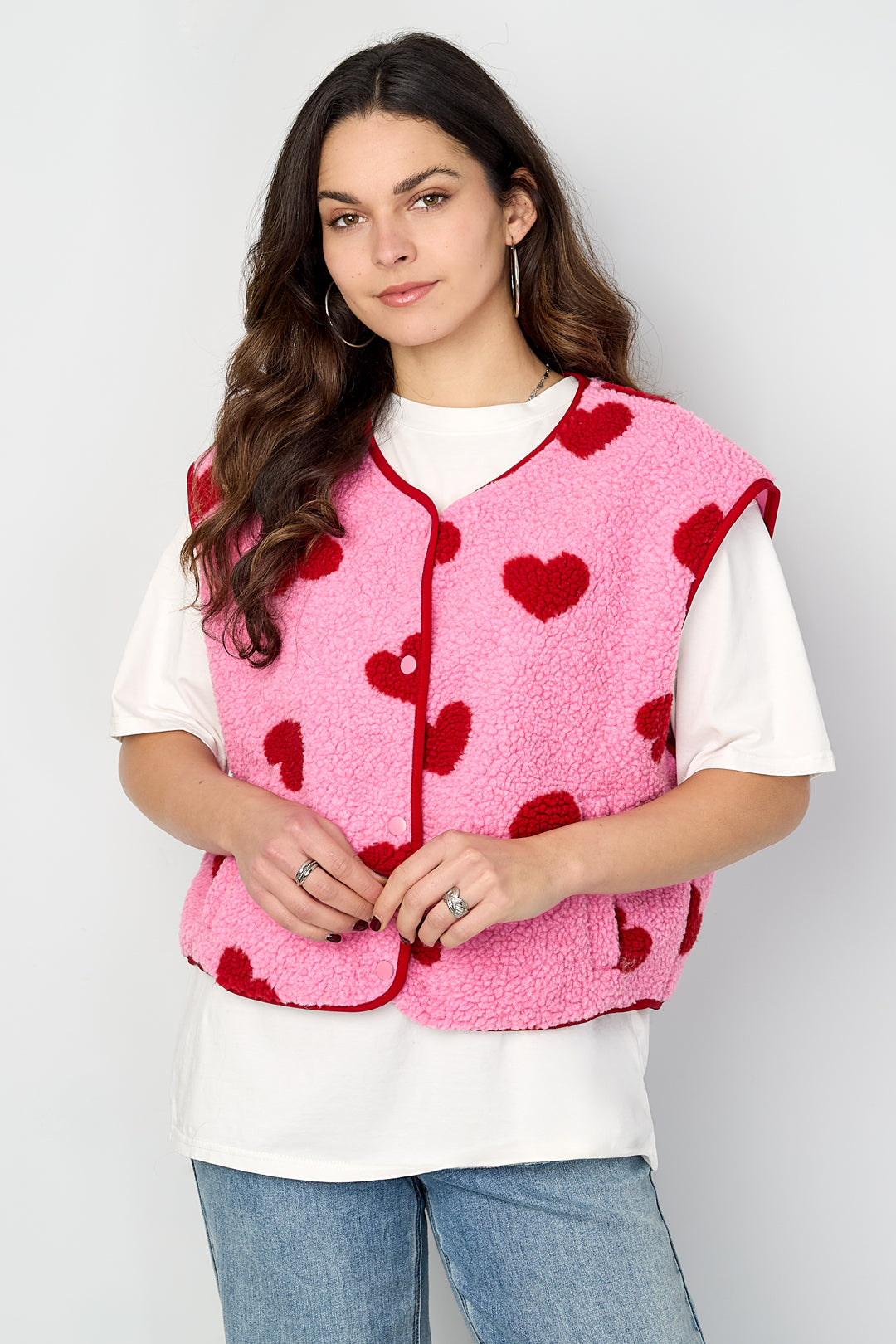 gilet femme à cœurs pour l’hiver