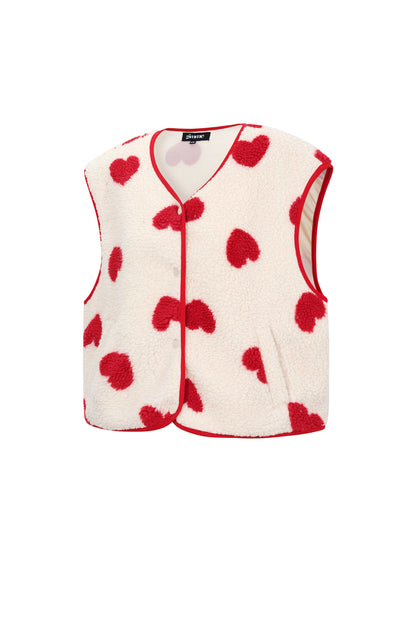 gilet femme motif cœur mode