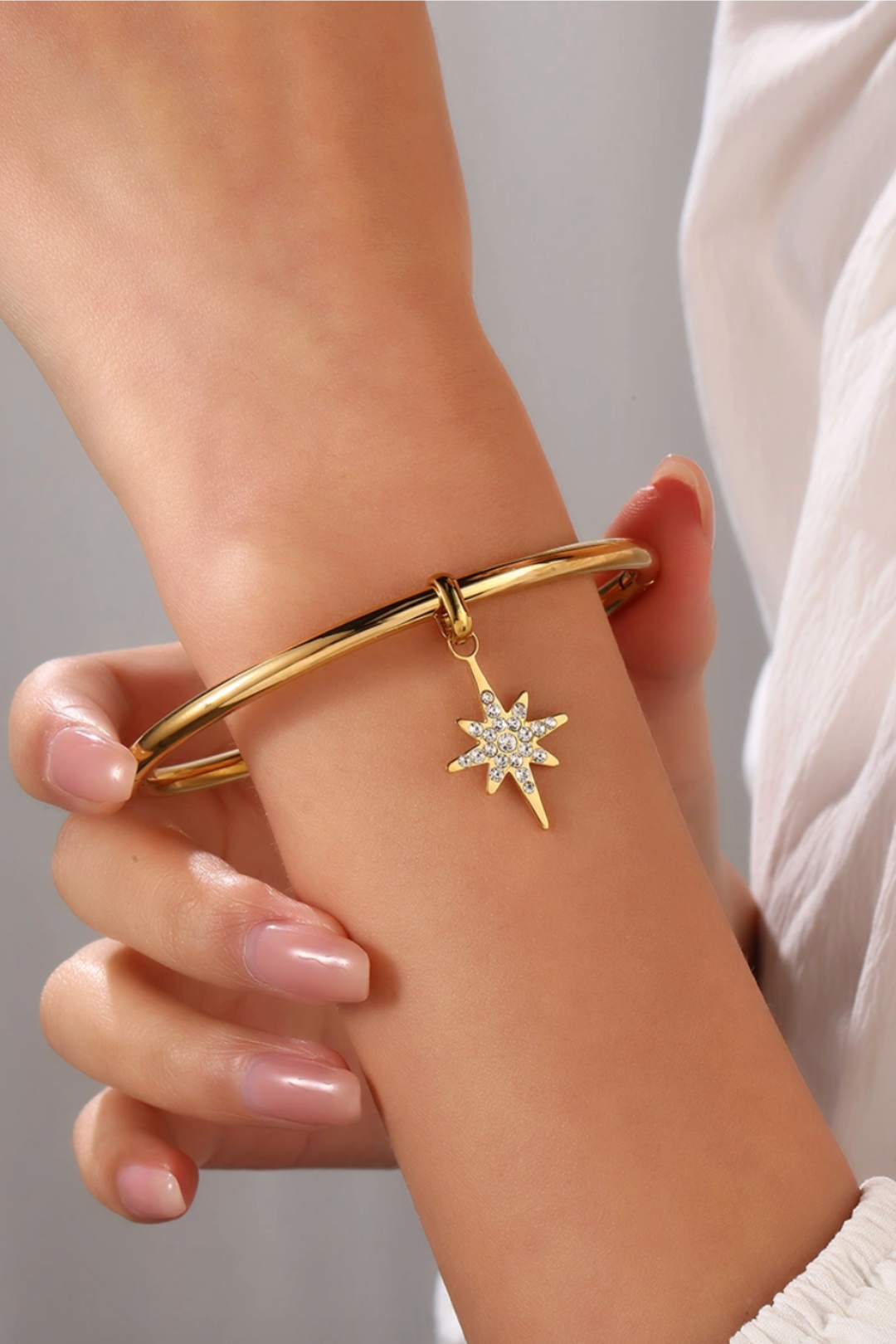 jonc acier inoxydable avec étoile polaire