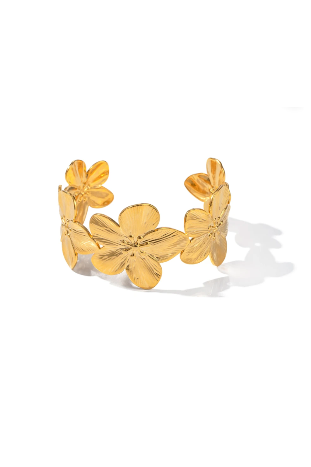Manchette fleurs en acier inoxydable