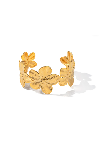 Manchette fleurs en acier inoxydable